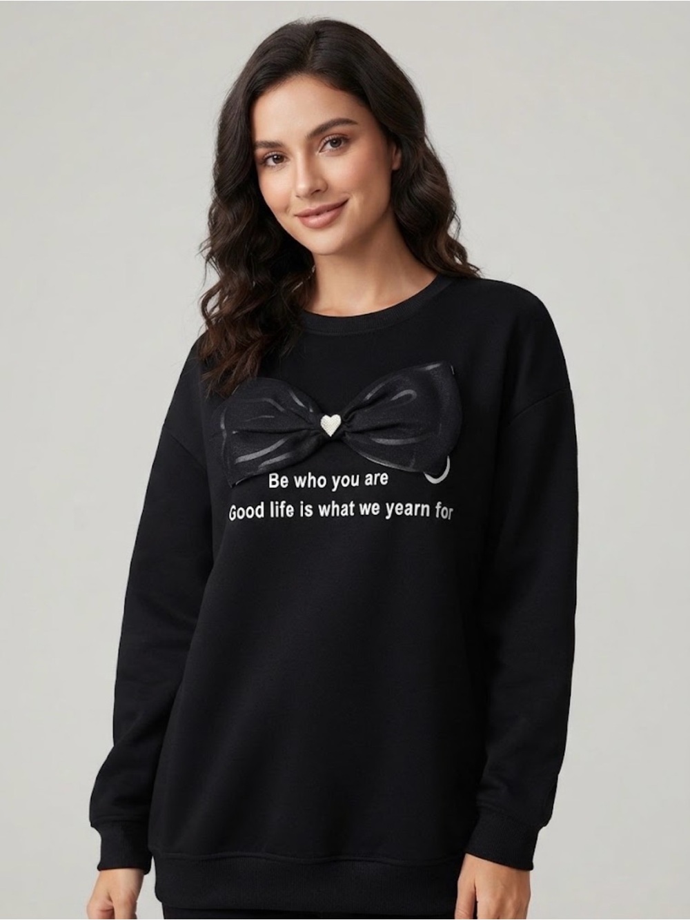 EUC Kai Feng Women's Black Long Sleeve Top Size L